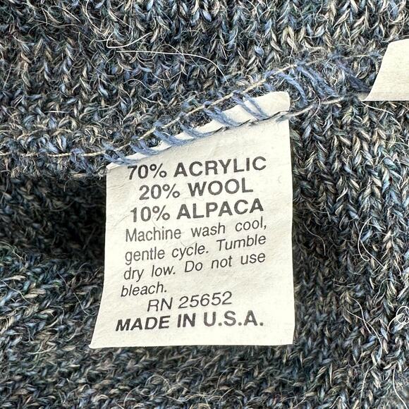 Protege Sweater Mens XL Gray Blue Knit Pullover Wool Alpaca Grandpa Dad 90s USA - Picture 3 of 4